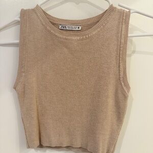 Zara beige sweater crop top